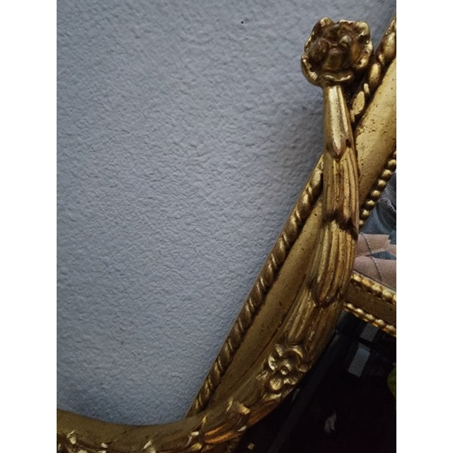 Ethan Allen Grand Scale: Vintage Ethan Allen Federal Style Gilt Triptych Mantel Mirror For Sale - Image 4 of 7