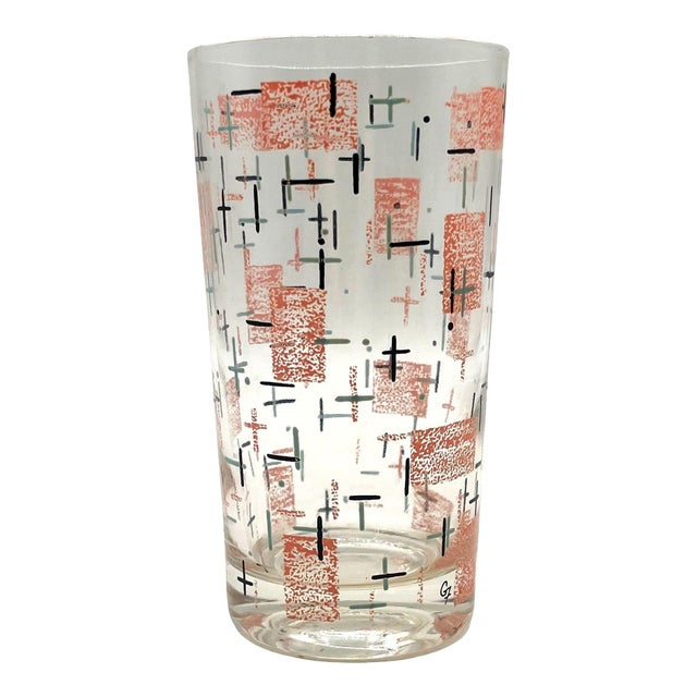 Glass 1950s Mid-Century Googie Print Atomic & Starbursts Midmod Cocktail Glass - Set of 10 For Sale - Image 7 of 8