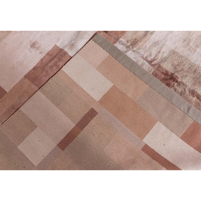 Tan Modern Tibetan “Dune” Design Hand-Knotted Silk Rug by Doris Leslie Blau For Sale - Image 8 of 8