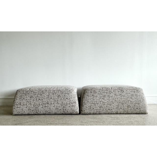 Vintage Italian Natuzzi Low Ottomans - A Pair For Sale - Image 9 of 12
