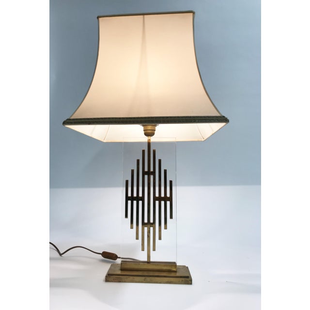 Mid-Century Bronze and Fabric Table Lamp, 1960s For Sale - Image 4 of 11
