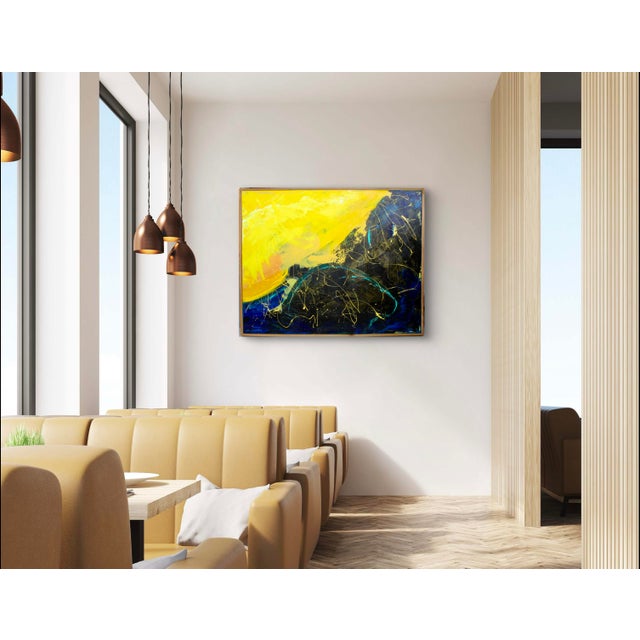 Expressionist Abstract Painting, Solar Flares - Mixed Media For Sale - Image 4 of 12