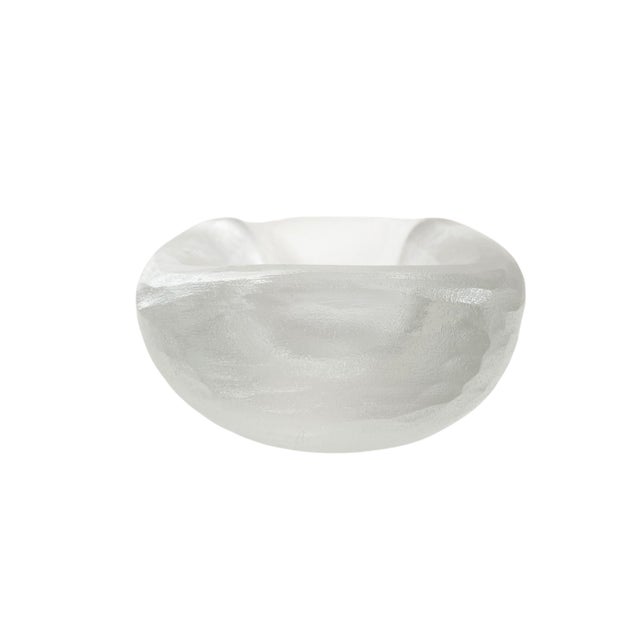 Orrefors Vicke Lindstrom Hand-Chiseled Art Glass Bowl For Sale - Image 4 of 7