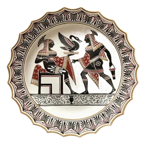 Giustiniani Egyptomania Pottery Plate with Gilt Highlights, Urn
