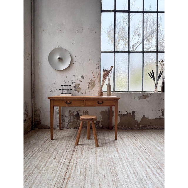 Wood Oak Veneer Desk, 1950s For Sale - Image 7 of 18