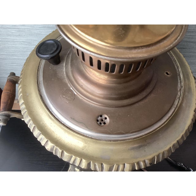 Antique Large Middle Eastern Brass Samovar Lamp, Marked, Functional For Sale - Image 11 of 12