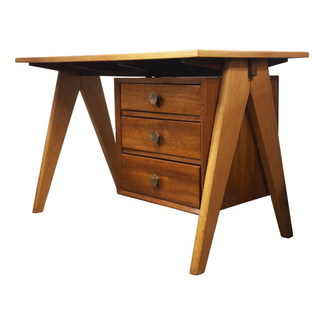 Mid-Century Teak Desk with Formica Top, 1960s For Sale
