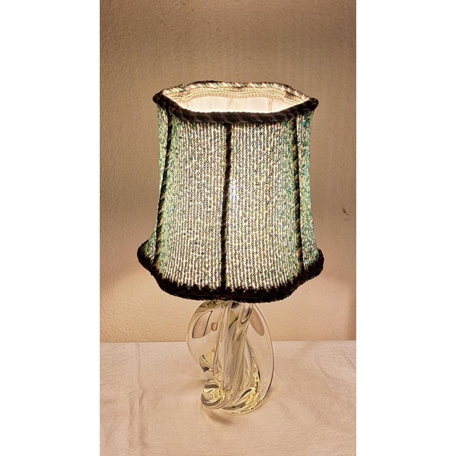 Vintage Table Lamp with Clear Twisted Block Glass Base by Lamplove, 1970s For Sale - Image 6 of 11
