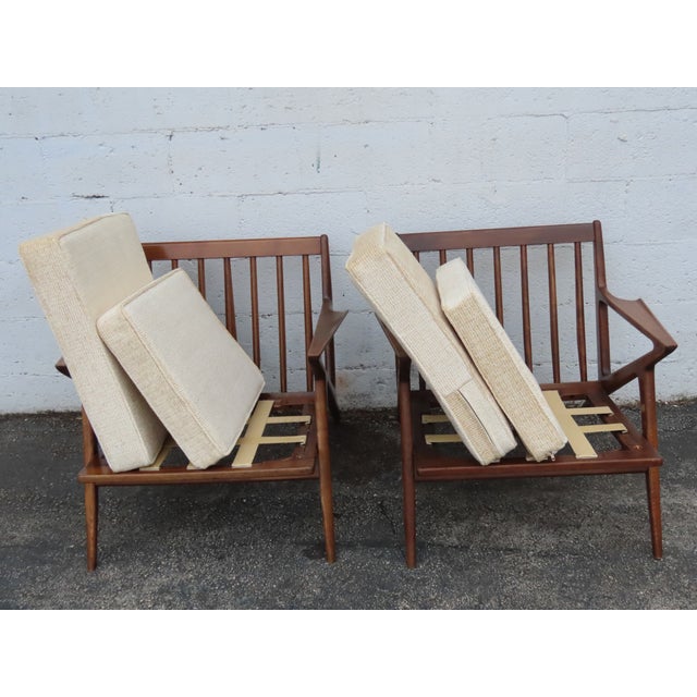 Danish Modern Poul Jensen for Selig Sculpted Z Lounge Chairs a Pair 6337 For Sale - Image 10 of 18