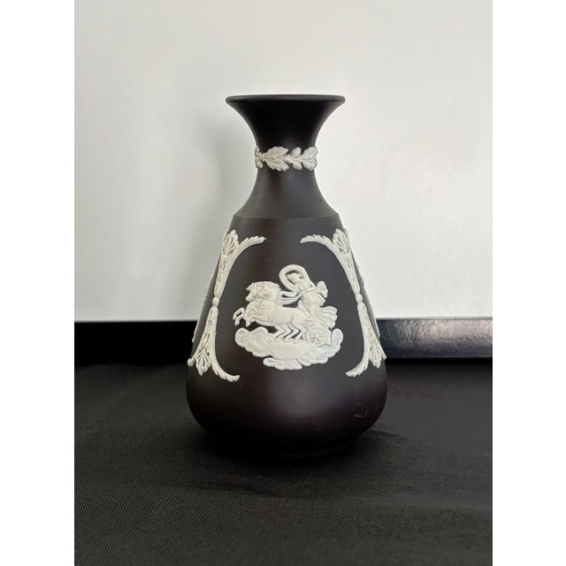 Vintage MCM Wedgwood Jasperware Black/White Bud Vase For Sale In Houston - Image 6 of 6