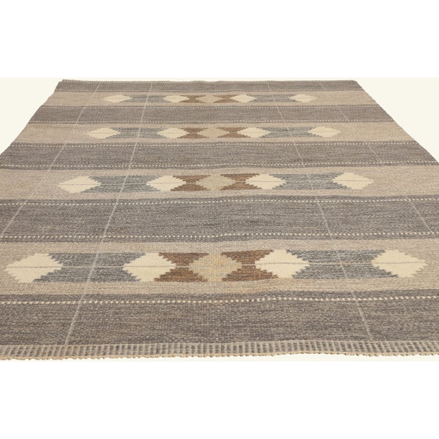 Mid-Century Modern Vintage Swedish Rollakan Rug, 05'05 X 08'01 For Sale - Image 3 of 10
