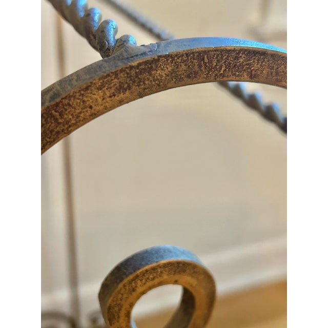 Vintage Hollywood Regency Gilded Wrought Iron With Tassels and Rope Trim For Sale In New Orleans - Image 6 of 7