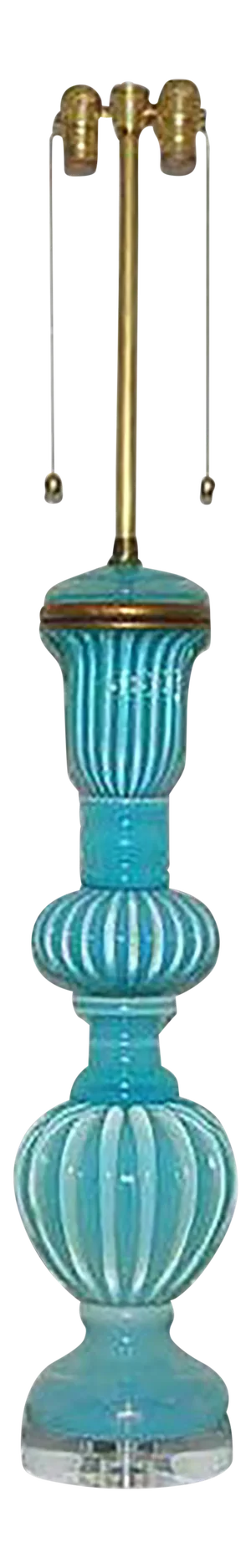 Marbro Murano Aqua Opaline Glass Lamp