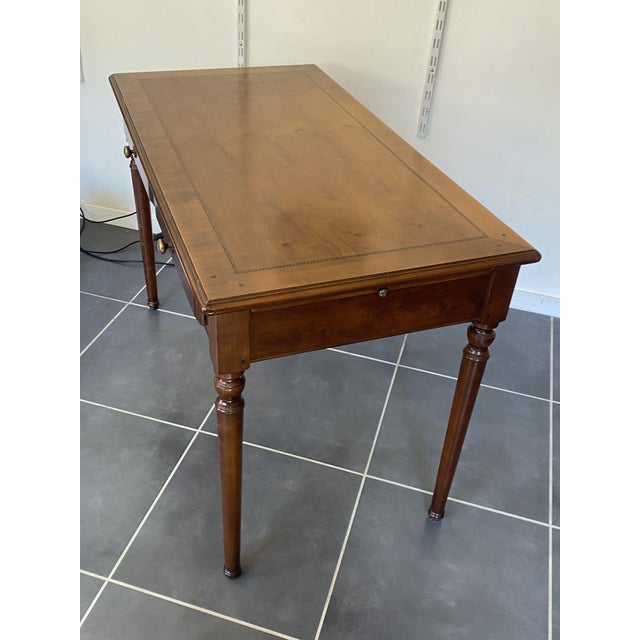 Vintage Cherry Wood and Marquetry Desk, 1950s For Sale - Image 6 of 18