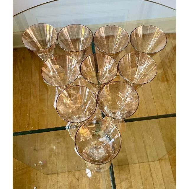 Vintage Dorothy Thorpe Gold Fleck Small Trumpet Cocktail Glasses - Set of 10 For Sale - Image 9 of 13