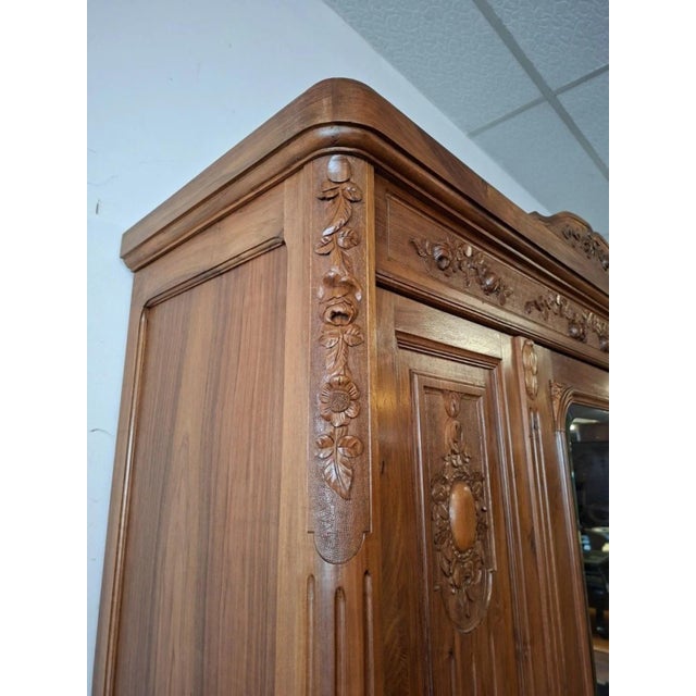 Late 19th century louis xvi style solid walnut wardrobe an important louis-philippe style wardrobe in solid wood, opening...