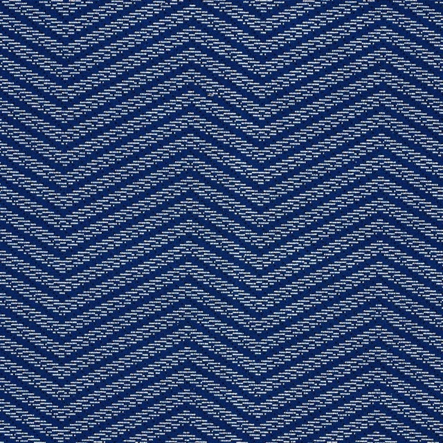 Sample - Schumacher x Stephanie Seal Brown Sparre Epingle Fabric in Cobalt For Sale