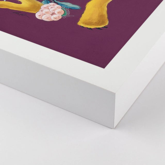 Contemporary Big Cat Diptych by Allison Cosmos in White Frame, XL Art Print For Sale - Image 3 of 4