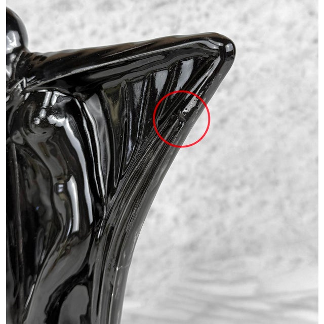 Vintage Art Deco Black Ceramic Flapper Women Sculpture - 10" For Sale - Image 6 of 10