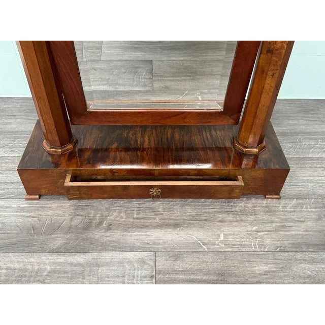 Antique Biedermeier Walnut Mirror For Sale - Image 9 of 12