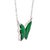 Early 21st Century Silver Abundance Green Enamel Butterfly Necklace For Sale - Image 5 of 8
