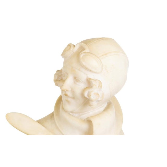 Sculpture, Amelia Earhart, 1890s, Alabaster & Marble For Sale - Image 5 of 8