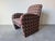 1980s Postmodern Hekman Dansen Contemporary Geometric Upholstered Lounge Chair With Ottoman For Sale - Image 4 of 11
