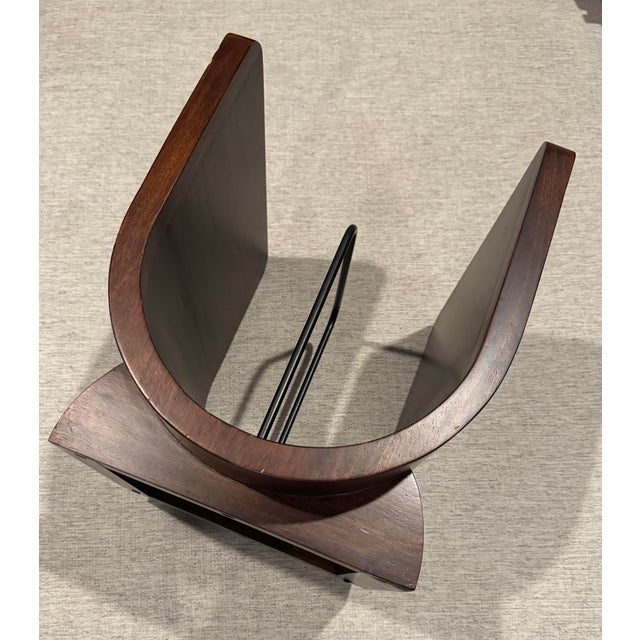 Umbra Frontgate ModernVintage Teak U-Shaped Magazine Holder For Sale - Image 4 of 11