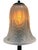 Glass Antique 1920s French Art Deco Accent Lamp Mushroom Shaped With Clear Frosted Glass Shade and Forged Black Iron Base #2659 For Sale - Image 7 of 7