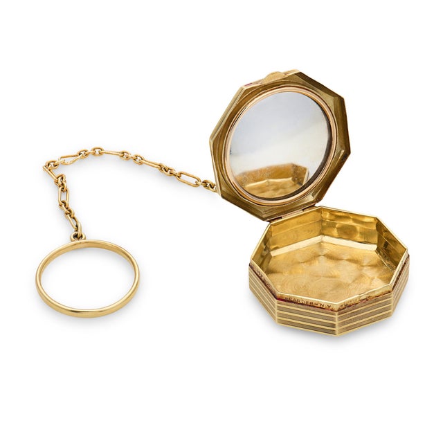 Metal Mid 20th Century Cartier Retro 14k Yellow Gold Pill Box For Sale - Image 7 of 9