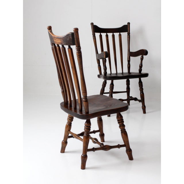 Vintage Bennington Vermont Windsor Dining Chairs Set of 5 For Sale - Image 18 of 18