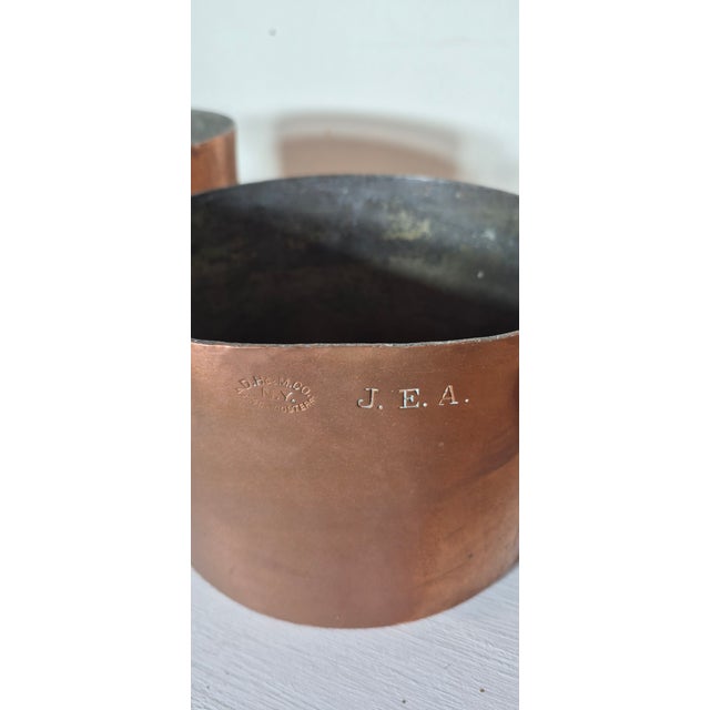 Metal Late 19th Century A Set of 4 Large American Copper Pots For Sale - Image 7 of 7