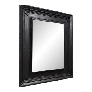Late 20th Century Heavy Carved Wood Mirror, Black, 35" X 30" For Sale