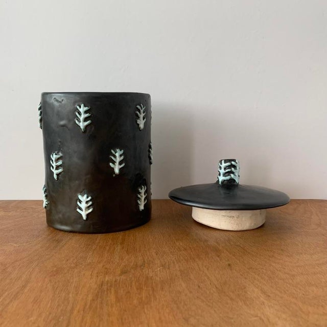 Mid-Century Signed Black Ceramic Box, 1960s For Sale - Image 13 of 18