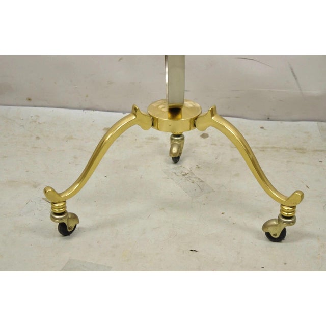 Vintage Italian Maison Jansen Style Brass & Steel Rams Head Suit Clothing Valet For Sale - Image 9 of 11
