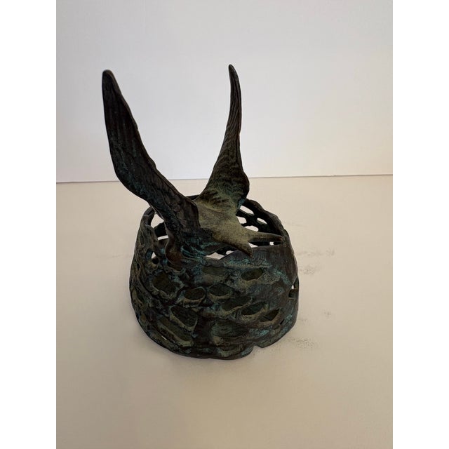 Metal 1950s Art Deco Hummingbird Candle Holder For Sale - Image 7 of 7