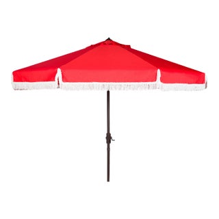 Milan Fringe 11 Ft Umbrella - Red For Sale