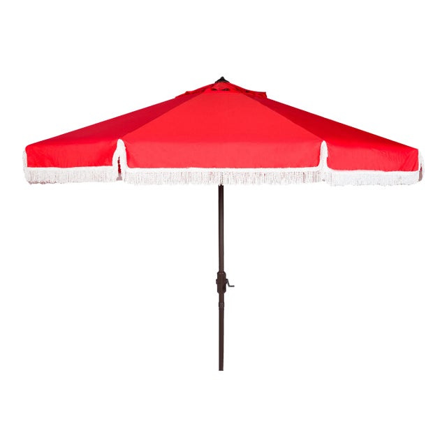 Milan Fringe 11 Ft Umbrella - Red For Sale