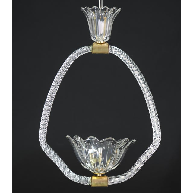 Petite Art Deco Pendant Chandelier by Ercole Barovier, 1940s For Sale - Image 18 of 18