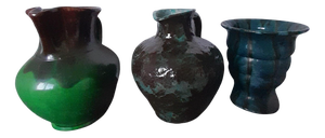 Mid-Century Glazed Jugs and Vase, 1940s, Set of 3