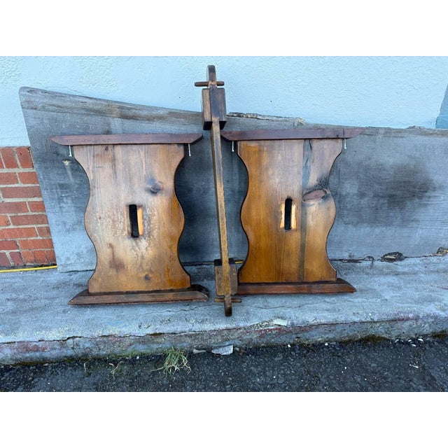 Vintage Farmhouse Rustic Style Liberty Ship Hatch Cover Trestle Base Coffee Table For Sale - Image 15 of 15