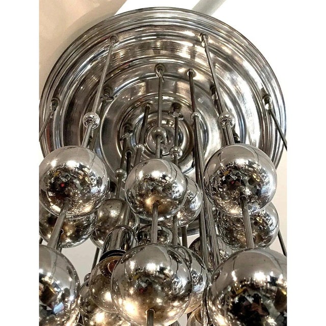 1970s Space Age Chrome Cascade Chandelier by Verner Panton for J. Lüber Ag For Sale - Image 10 of 11