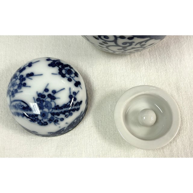 Vintage Petite Blue and White Phoenix Ginger Jar/ Double Steaming Jar For Sale - Image 11 of 11