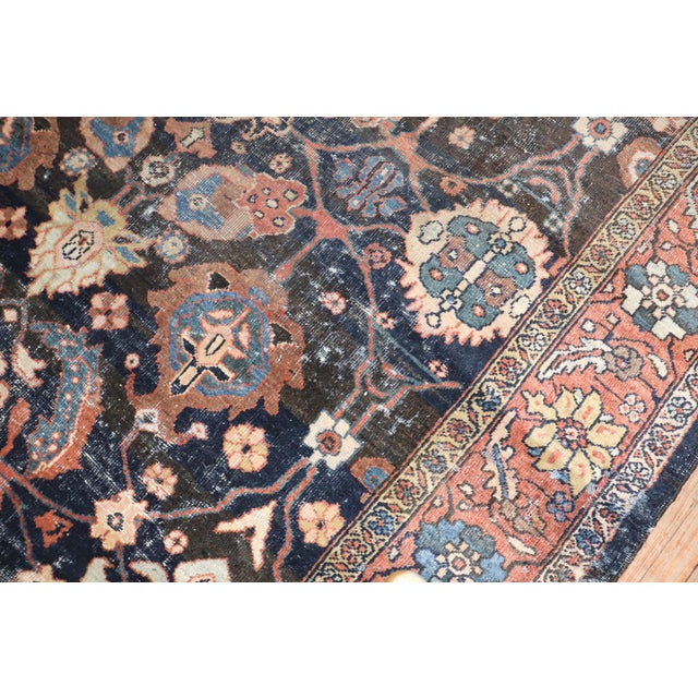 Antique Zabihi Collection Masculine Persian Sultanabad Rug For Sale - Image 4 of 12