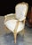 French Vintage French Louis XVI Gold Gilt Off White Arm Chair For Sale - Image 3 of 15