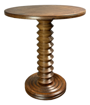 Mid-Century Brutalist French Wood Turned Winepress Side Table in the style of Charles Dudouyt, 1950s