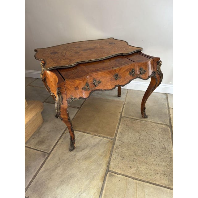 Late 19th Century Antique French Freestanding Kingwood Marquetry Inlaid Centre Table, 1880s For Sale - Image 5 of 13
