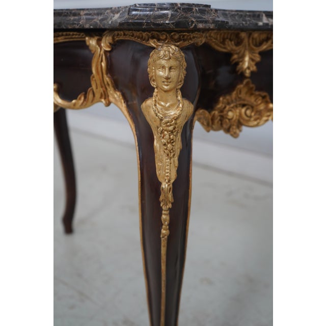 Pietra Dura Marble Top French Louis XV Console Table For Sale - Image 11 of 18