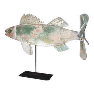 Hand Carved North Eastern USA Fish Whirligig/Weathervane For Sale