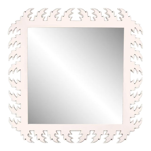 Fleur Home Audubon Square Mirror in Frosted Petal, 24x24 For Sale